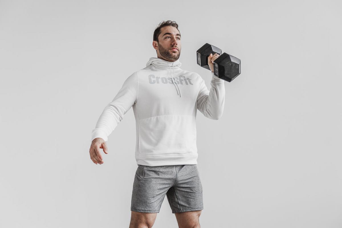 Nobull Crossfit® Men's Hoodie White | Australia (IS0538)